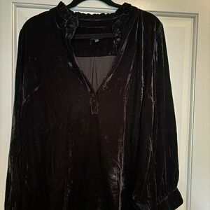 Talbots Black Velvet Blouse
